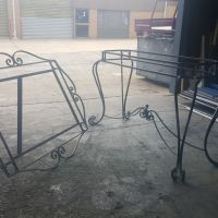 Black  Wrought Iron Mirror and Table